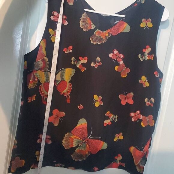 Morgan Cole Butterfly Silk Blouse Tank top  Medium - Picture 6 of 7